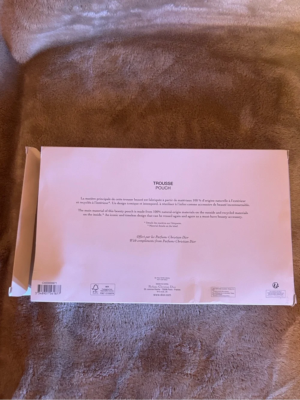 Dior Beige Cosmetic bag